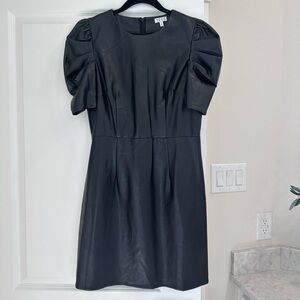 Black Faux Leather Mini Dress